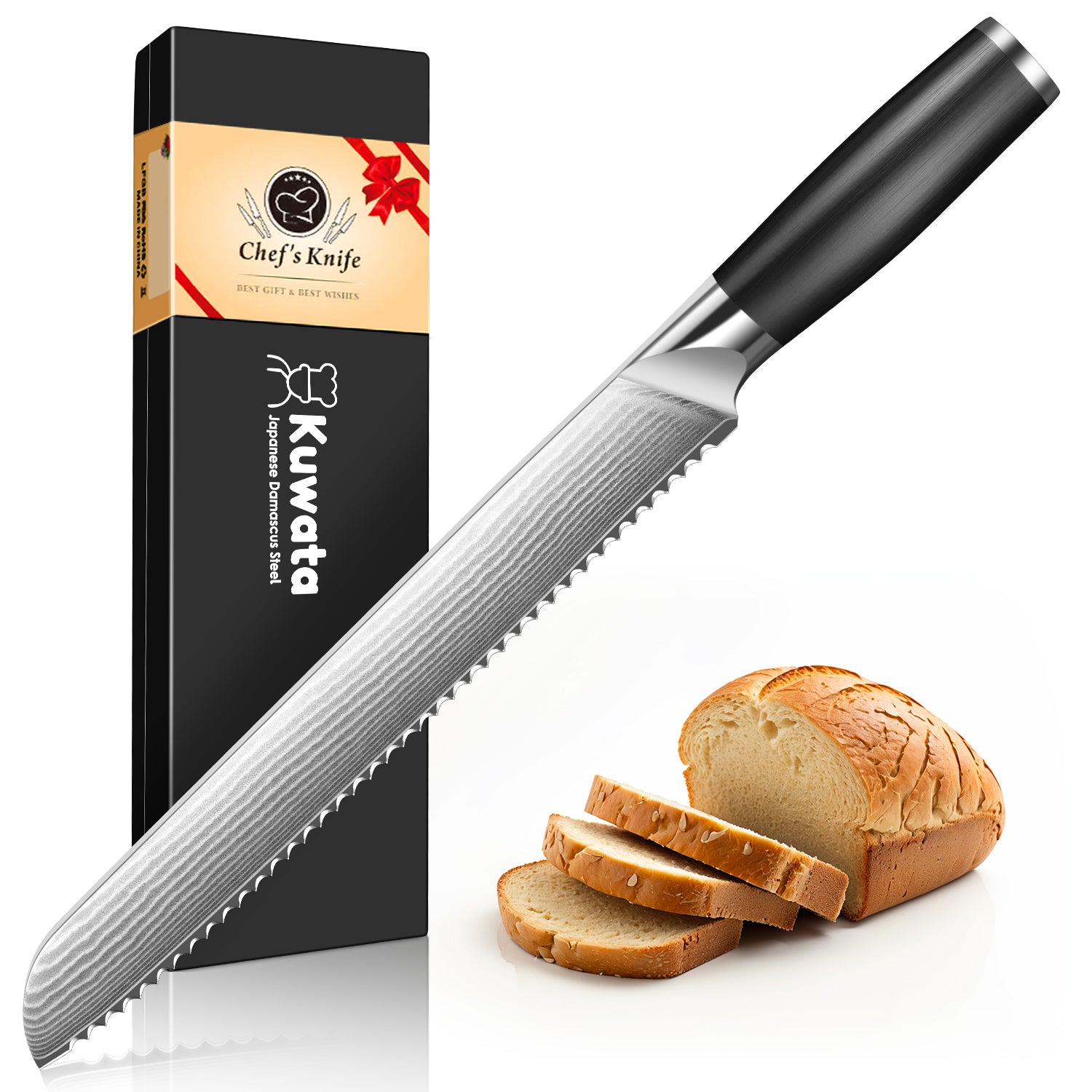 Bread Knife for Homemade Bread, 10 Inch Multifunction Serrated Knife
