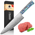 Japanese Knife 10Cr15MOV Blade with Hand Forged Hammer Pattern Chef Knife