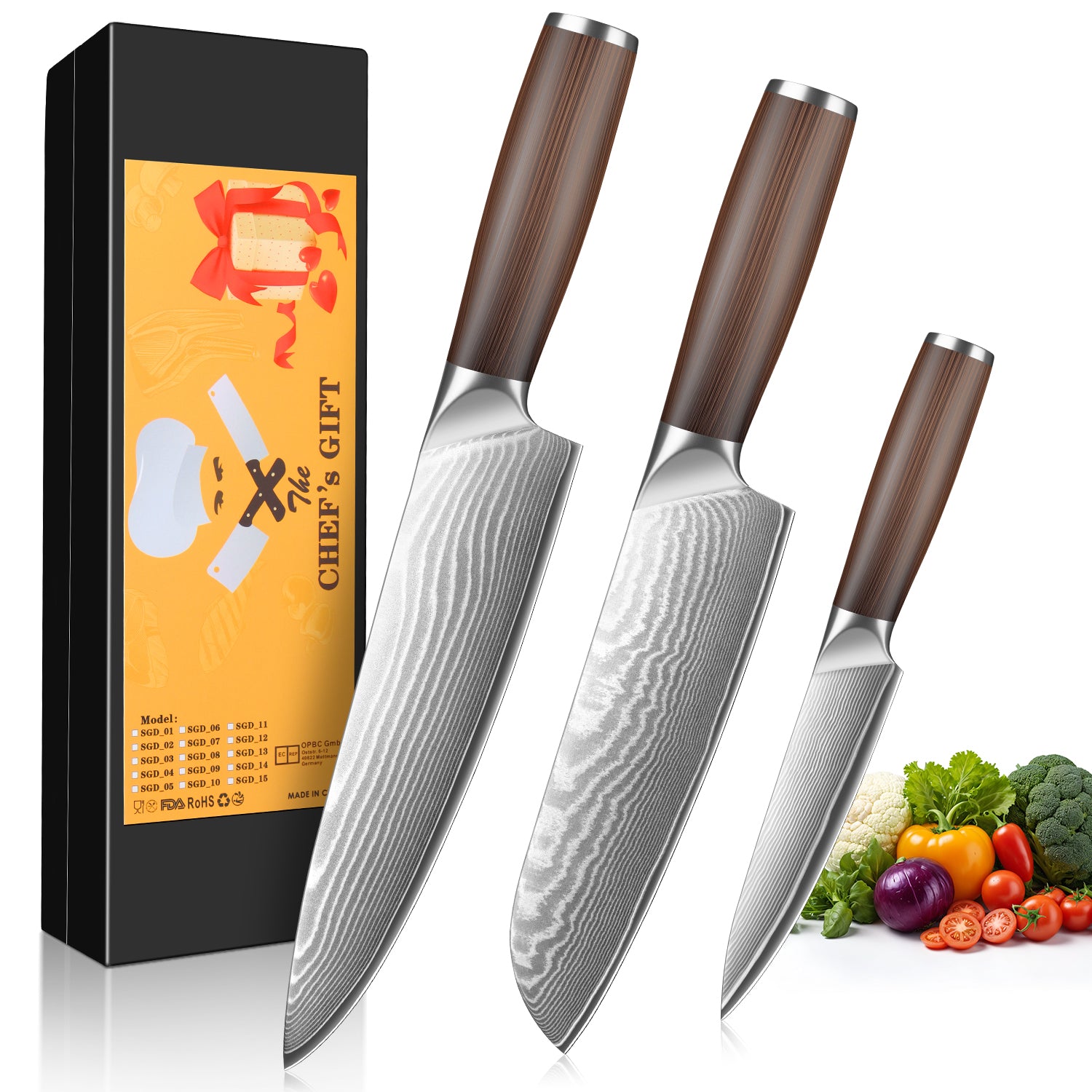 Professional Japanese High Carbon Stainless Steel Kitchen Knife Set