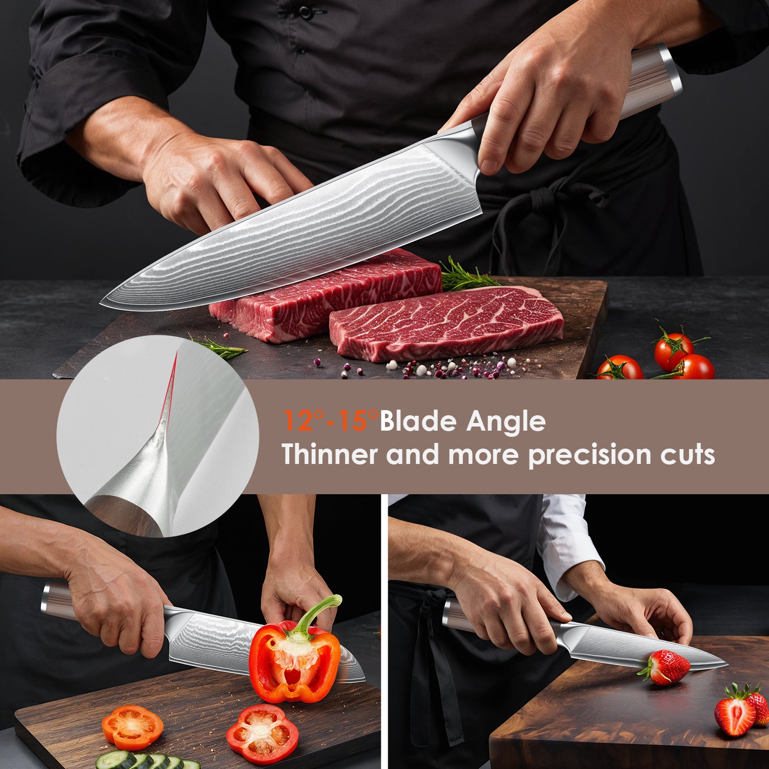 Professional Japanese High Carbon Stainless Steel Kitchen Knife Set