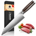 Kuwata Japanese Kiritsuke Chef Knife, Professional Hand Forging 8 inch Kitchen Knife