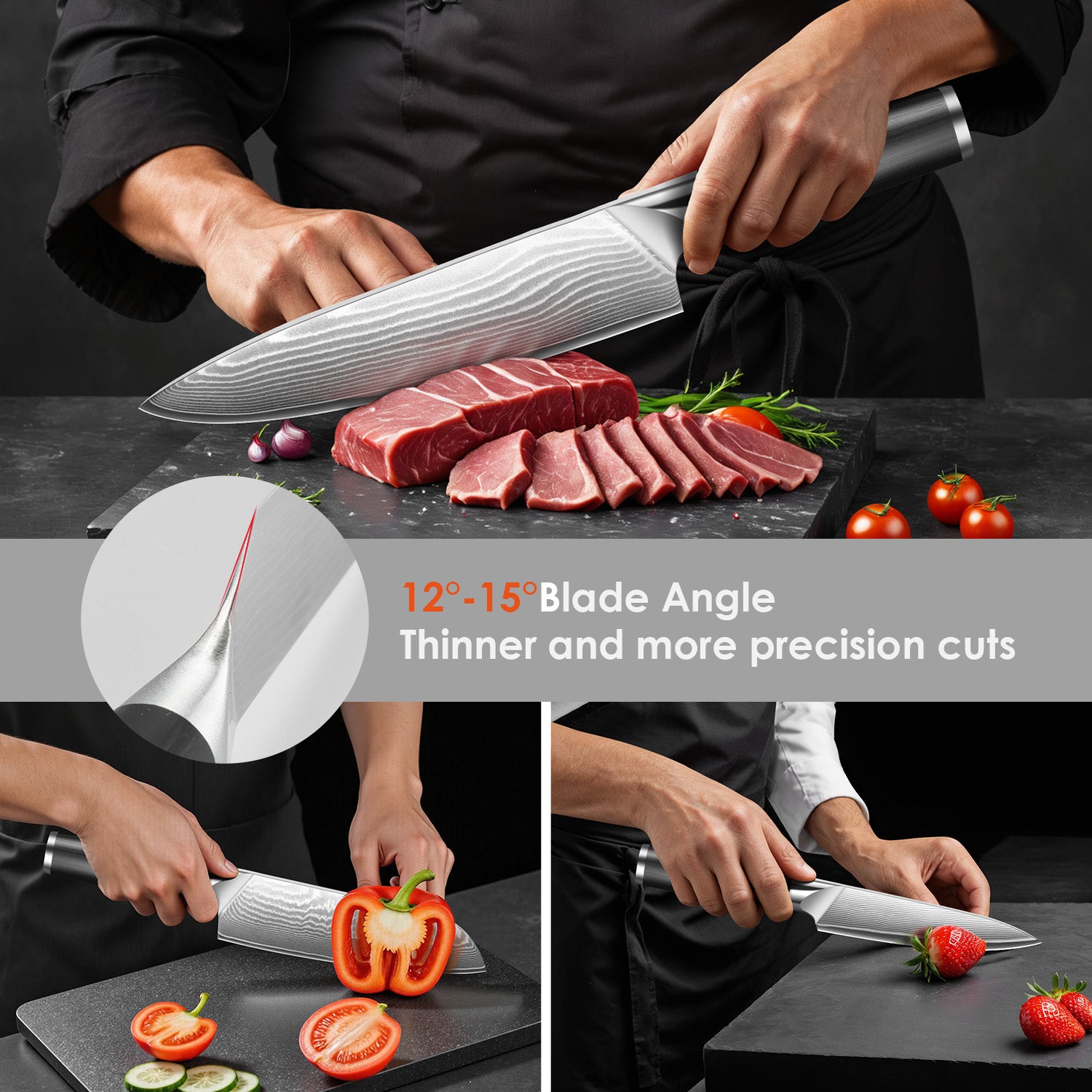 Professional Japanese High Carbon Stainless Steel Kitchen Knife Set