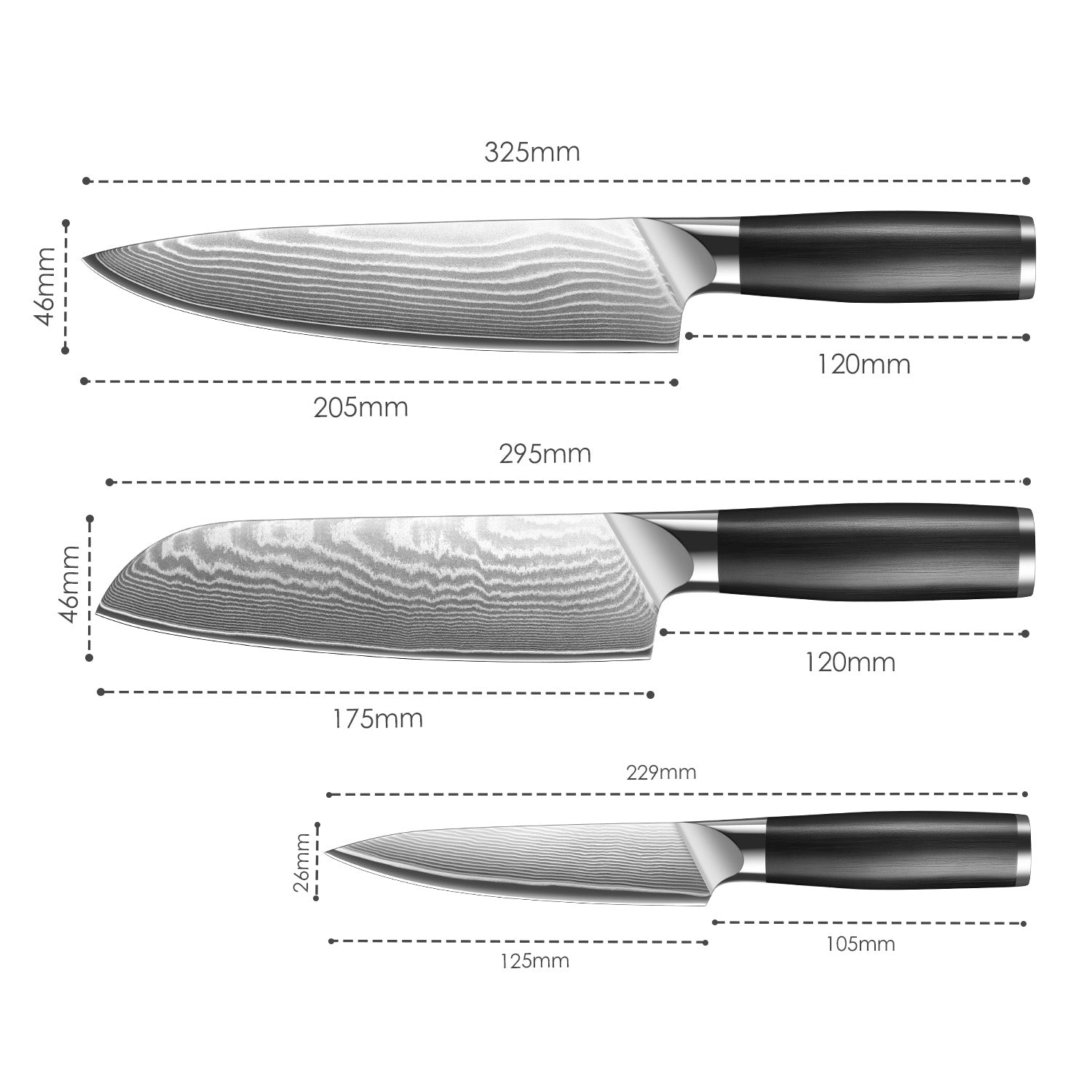 Professional Japanese High Carbon Stainless Steel Kitchen Knife Set