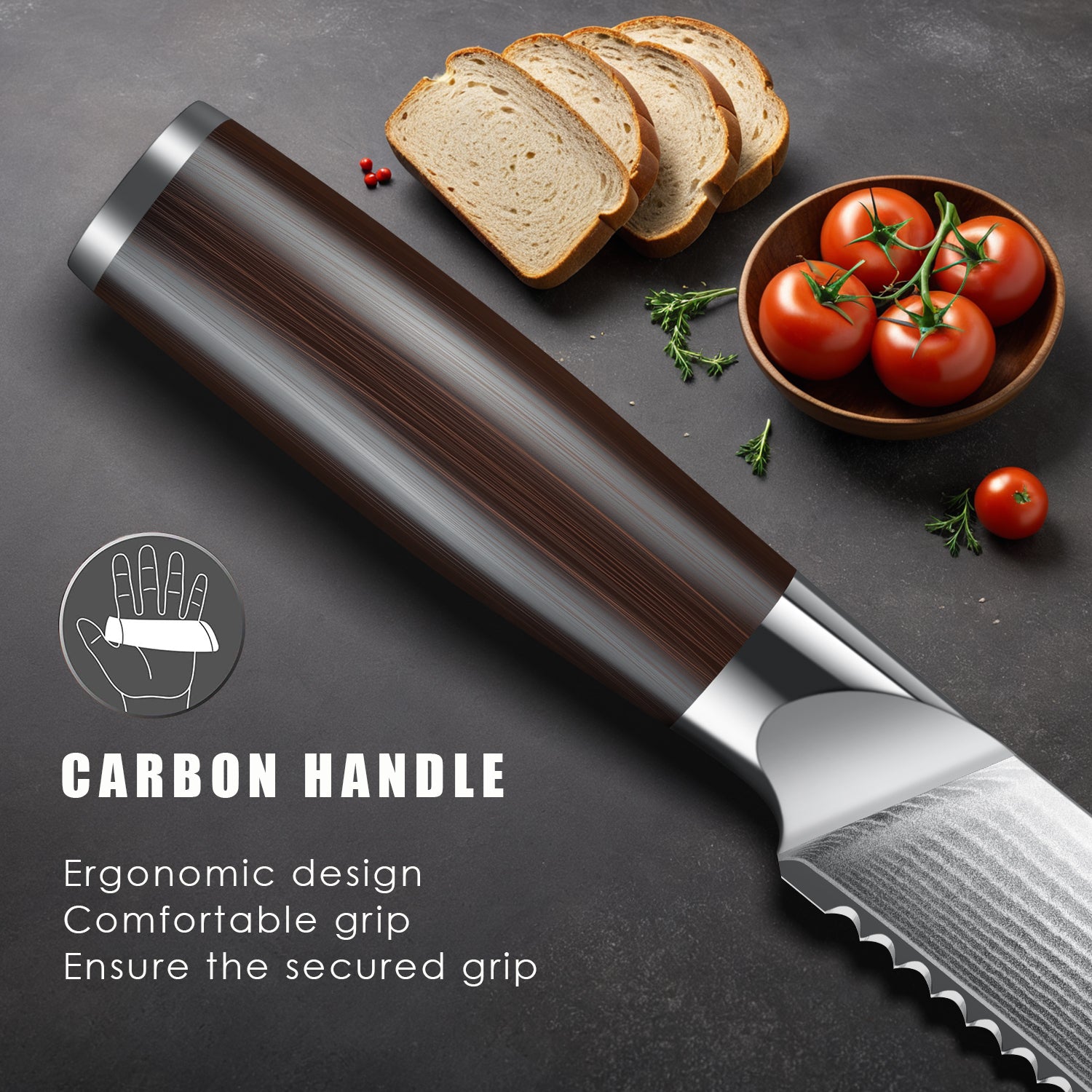 Bread Knife for Homemade Bread, 10 Inch Multifunction Serrated Knife