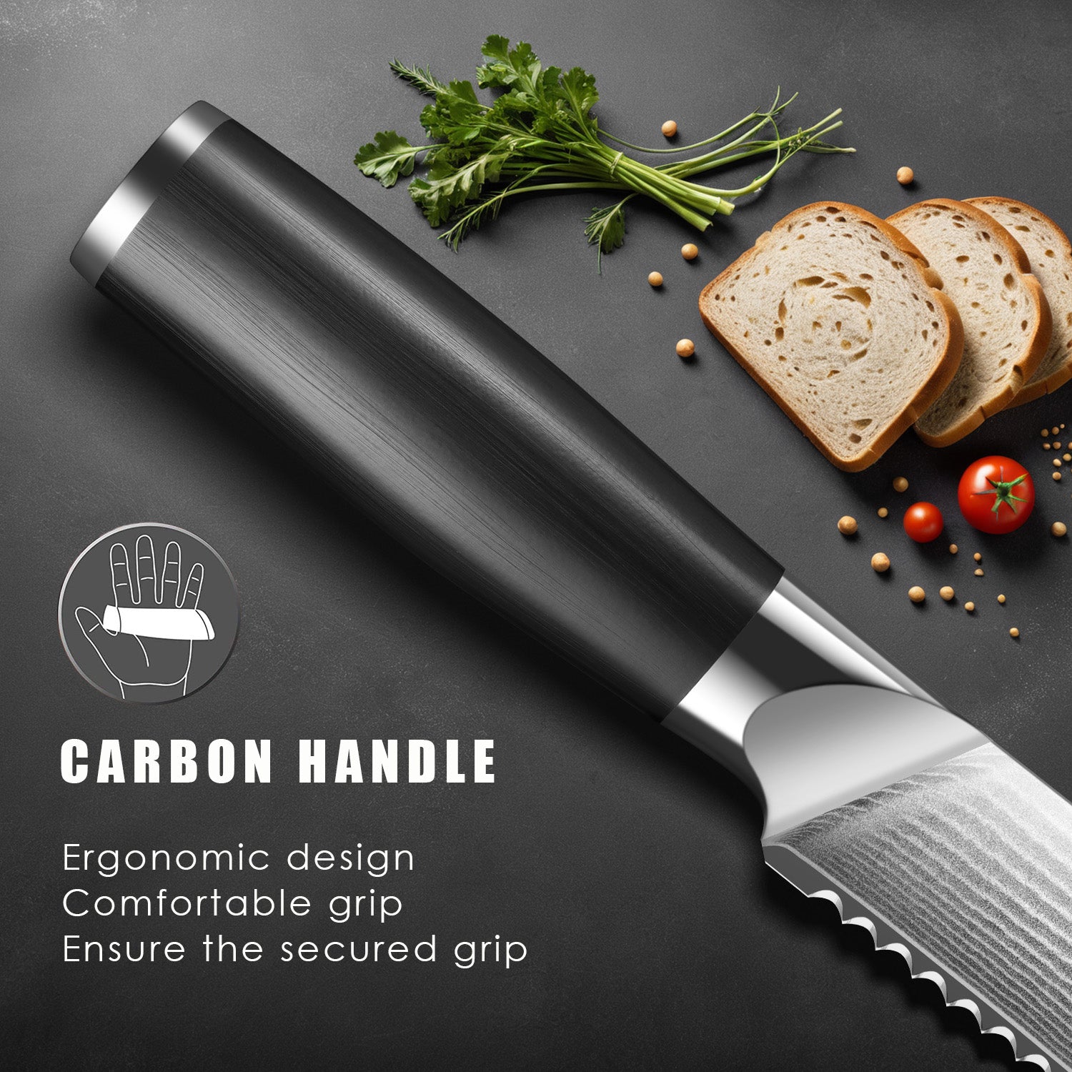 Bread Knife for Homemade Bread, 10 Inch Multifunction Serrated Knife